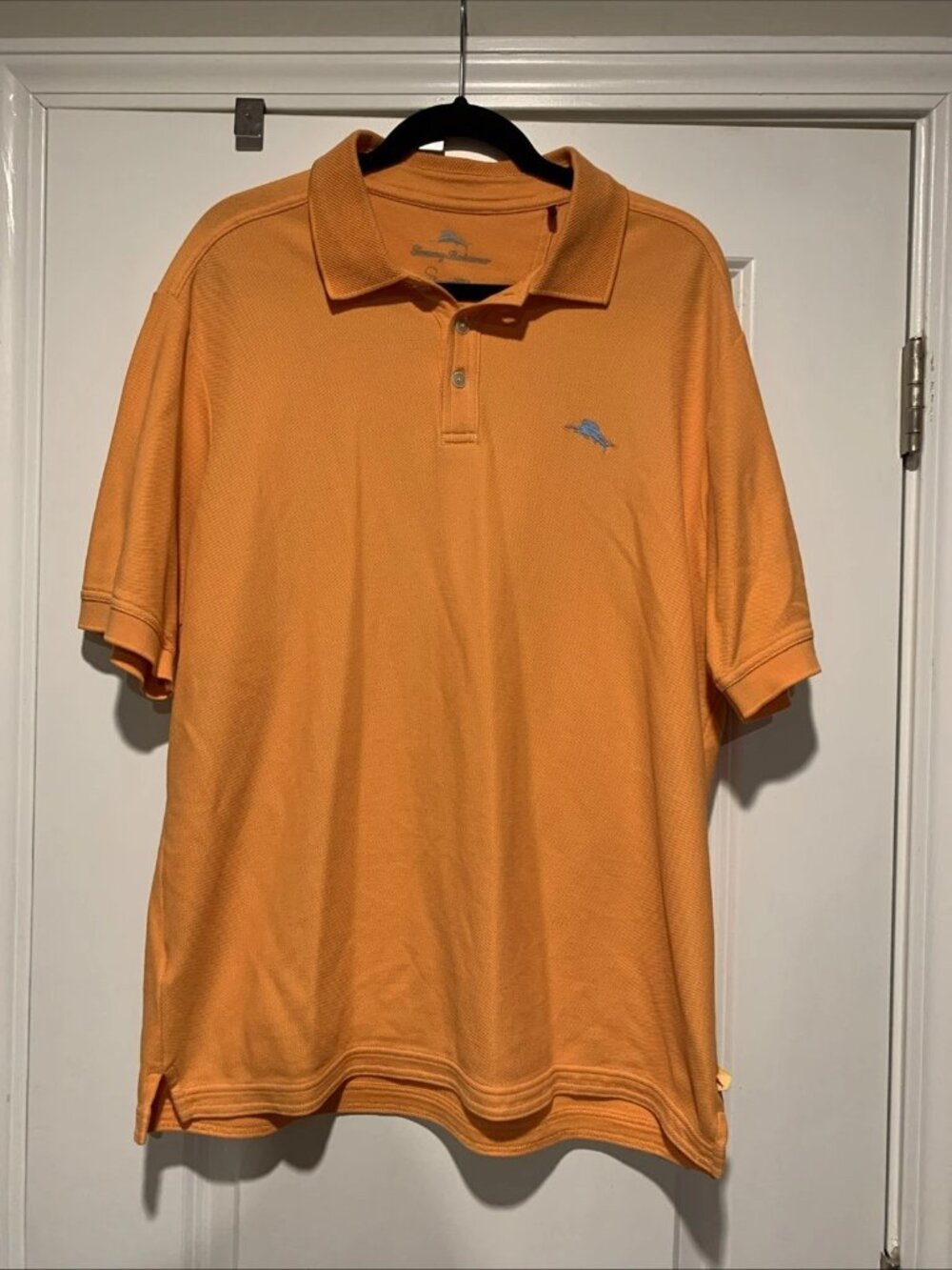 Tommy Bahama Men's Large Orange Polo Shirt Short Sleeve IslandZone Golf Performa